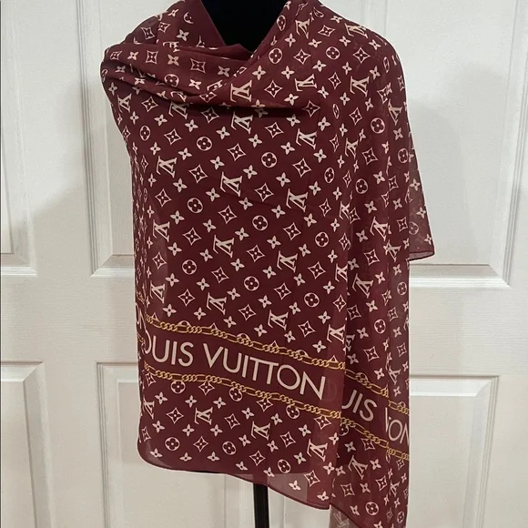 (( not authentic))NEW❤️LV Chiffon Shawl - Picture 1 of 17